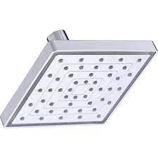Photo 1 of 1-Spray 6 in. Single Wall Mount LED Lighted Fixed Rain Shower Head in Chrome

