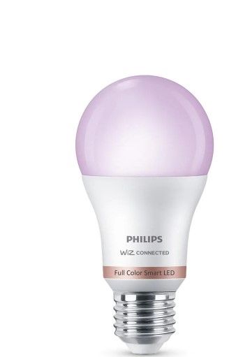 Photo 1 of 2pck- Philips Color and Tunable White A19 LED 60-Watt Equivalent Dimmable Smart Wi-Fi Wiz Connected Wireless Light Bulb