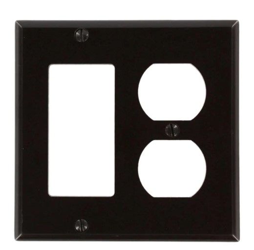 Photo 1 of 10pck-Leviton Brown 2-Gang 1-Decorator/Rocker/1-Duplex Wall Plate (1-Pack)