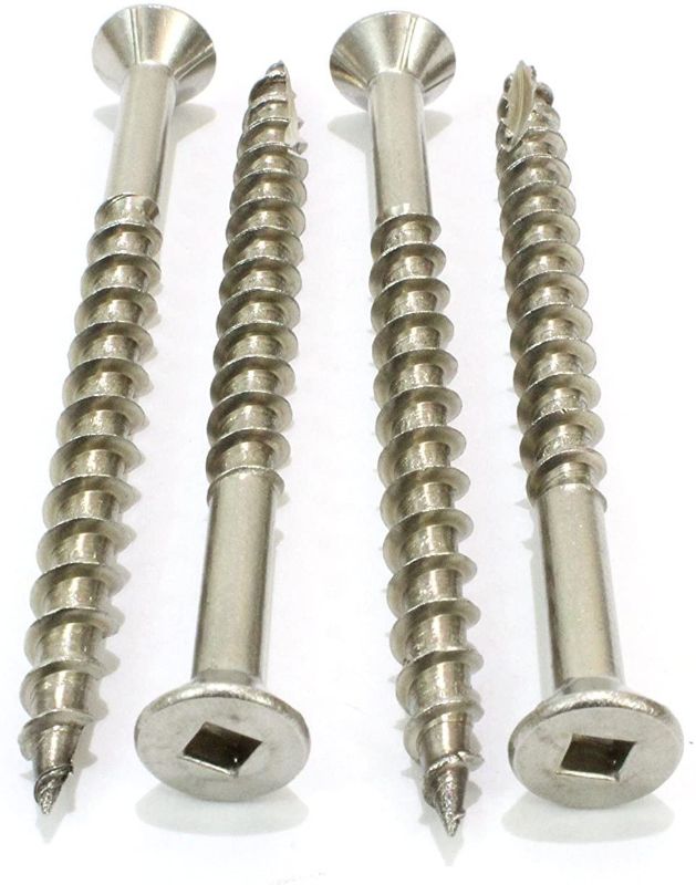 Photo 1 of #10 x 2-1/2" Stainless Deck Screws, (85 Pack), Square Drive, Type 17 Wood Cutting Point, by Bolt Dropper, 18-8 (304) Stainless Steel, Hidden Fasteners
