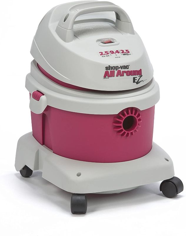 Photo 1 of Shop-Vac 5895200 2.5-Peak Horsepower All-around EZ Series Wet/Dry Vacuum 2.5-Gallon With Extension Wands Tool Storage & Wall Bracket Uses Type B Filter Bag & Type R Foam Sleeve, Magenta/Gray
