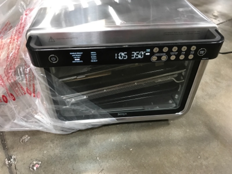 Photo 2 of ***PARTS ONLY*** Ninja DT251 Foodi 10-in-1 Smart XL Air Fry Oven, Bake, Broil, Toast, Air Fry, Air Roast, Digital Toaster, Smart Thermometer, True Surround Convection, includes Recipe Book, 1800 Watts, Steel Finish
