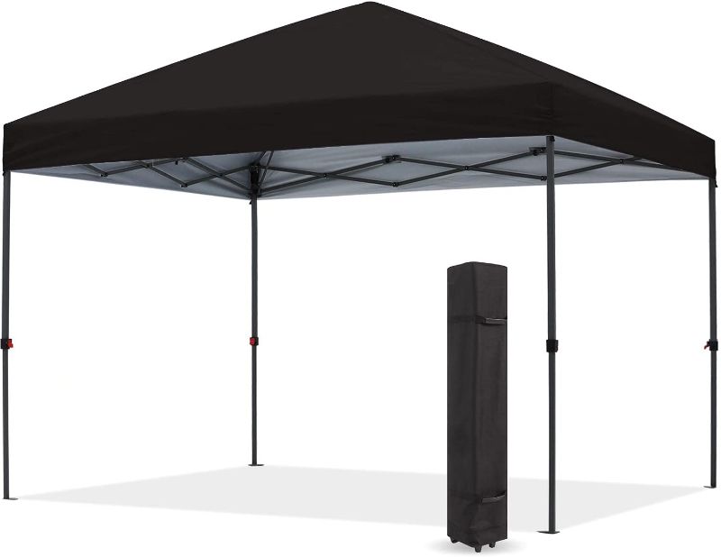 Photo 1 of 10 x 10 Pop-up Canopy Tent, Commercial Instant Outdoor Beach Canopy Sun Shelter-Series with Wheeled Bag, (black)
