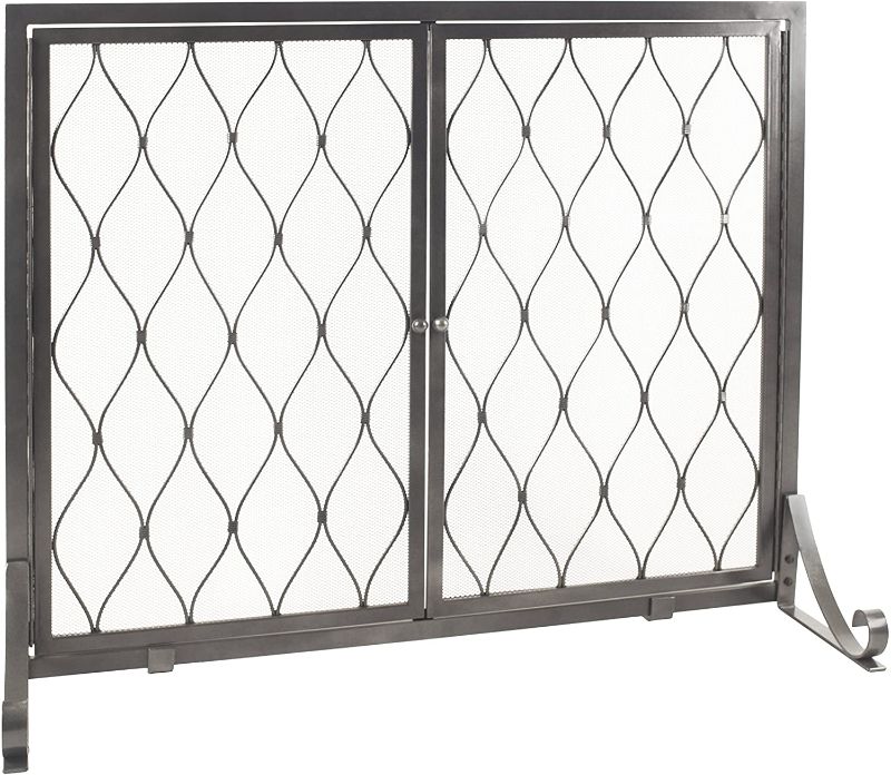 Photo 1 of Pleasant Hearth Fa628s Stonewall Steel Fireplace Screen, black