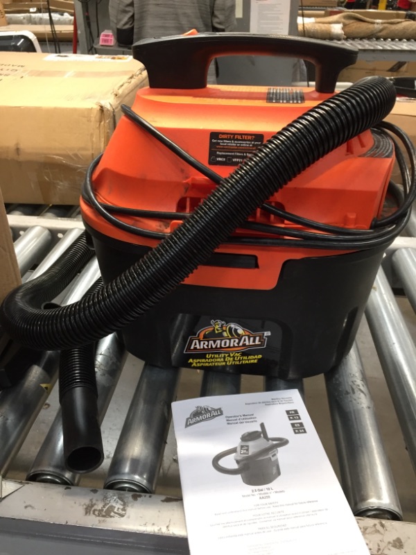 Photo 2 of 2.5 Gallon 2 Peak HP Wet/Dry Utility Shop Vacuum, Orange
