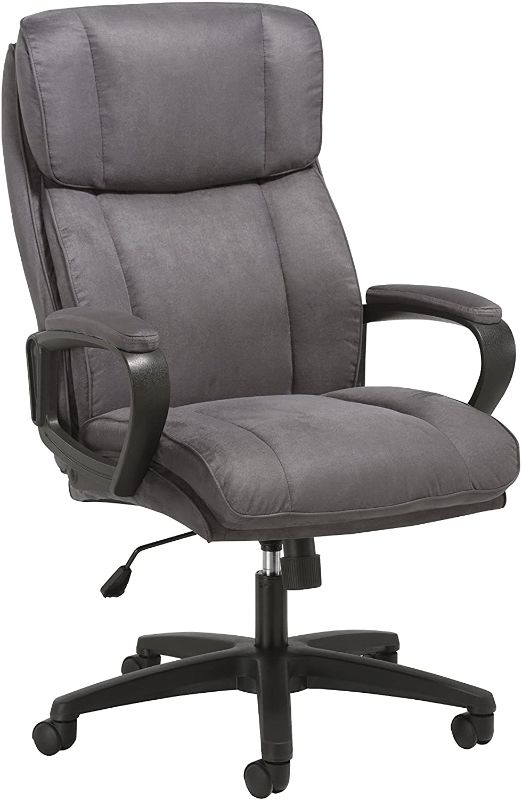 Photo 1 of OFM ESS Collection Plush High-Back Microfiber Office Chair, in Gray (ESS-3081-GRY)
