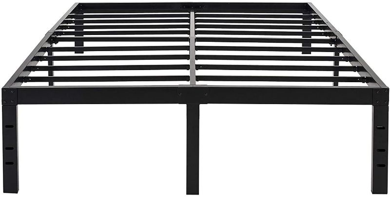 Photo 1 of 14 in Bed Frame/Reinforced Platform /3500lbs Heavy Duty/Easy Assembly/ Mattress Foundation/Steel Slat/Noise Free, king
