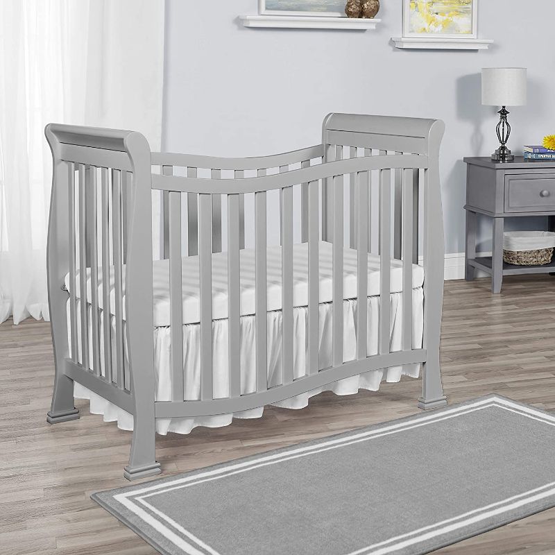 Photo 1 of Dream On Me Violet Mini Crib in Pebble Grey, Greenguard Gold Certified 42x25x36 Inch (Pack of 1)
