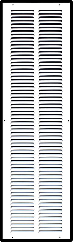 Photo 1 of 8" X 32" Steel Return Air Grille | HVAC Vent Cover Grill for Sidewall and Ceiling, White | Outer Dimensions:  8x32 Duct Opening
