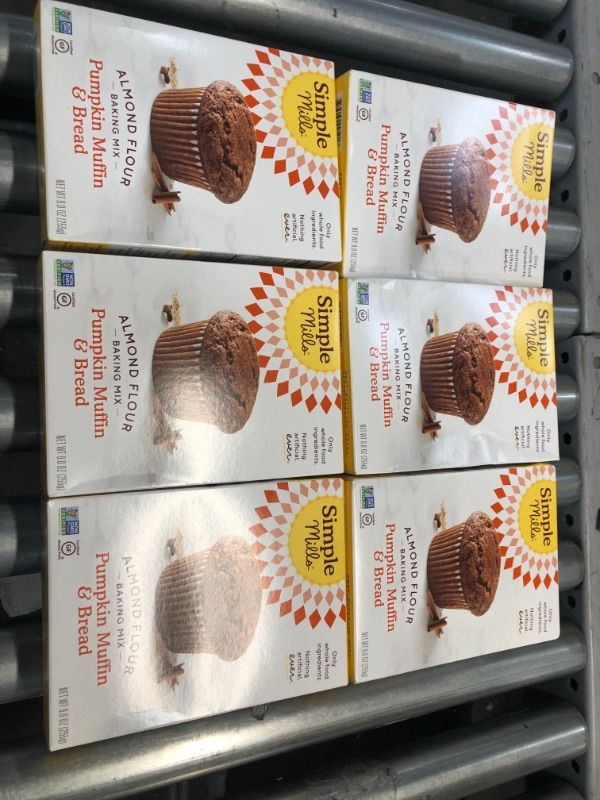 Photo 2 of BEST BY  : 11/20/2021 Simple Mills Almond Flour Baking Mix, Gluten Free Pumpkin Bread Mix, Muffin pan ready, Good for Baking, Nutrient Dense, 9oz, 6 Count
