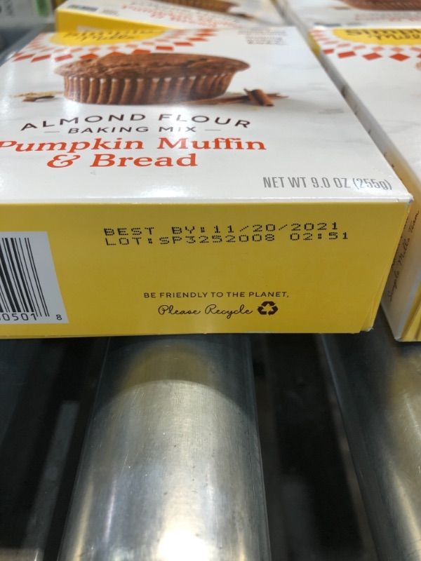 Photo 3 of BEST BY  : 11/20/2021 Simple Mills Almond Flour Baking Mix, Gluten Free Pumpkin Bread Mix, Muffin pan ready, Good for Baking, Nutrient Dense, 9oz, 6 Count
