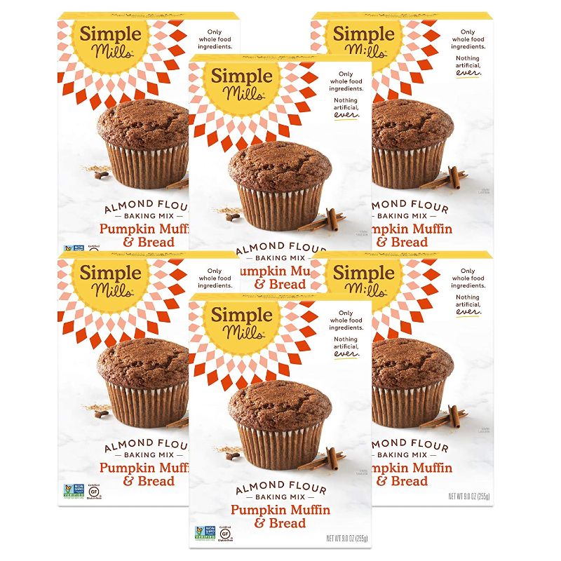 Photo 1 of  
BEST BY  : 11/20/2021 Simple Mills Almond Flour Baking Mix, Gluten Free Pumpkin Bread Mix, Muffin pan ready, Good for Baking, Nutrient Dense, 9oz, 6 Count
