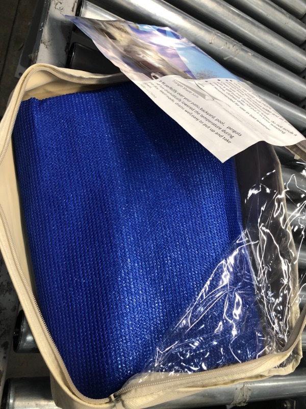 Photo 1 of 12' x 12' x 12' Blue Sun Shade Sail Triangle Canopy, 95% UV Blockage Awning Shelter Fabric Cloth Screen for Patio Outdoor Backyard - Heavy Duty Commercial Grade 
