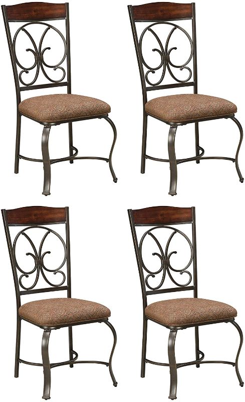 Photo 1 of Signature Design by Ashley Glambrey Old World Dining Chair with Cushion, 4 Count,, Brown
