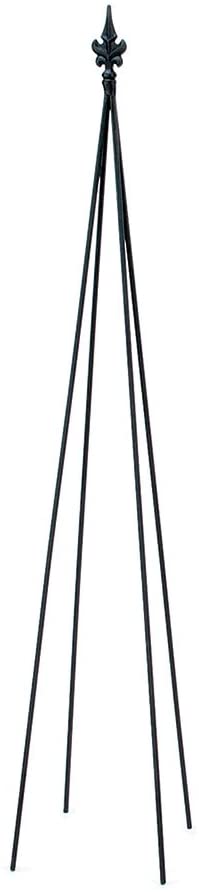 Photo 1 of Achla Designs FT-20 Fleur-De-Lis, 58-in Wrought Iron Garden Stake Trellis, Black
