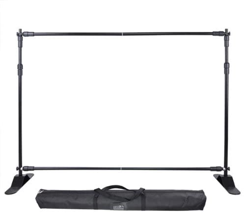 Photo 1 of 8 Ft Black Expandable Telescopic Trade Show Banner Stand
