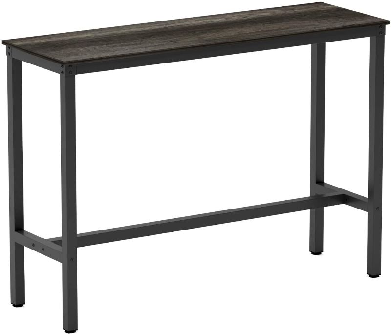 Photo 1 of Bar Table with Solid Metal Frame,Counter Height Dining Table Kitchen Bar Table for Dining Room,Living Room (39.37", Black Oak)
