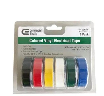 Photo 1 of 1/2 in. x 20 ft. Electric Tape, Multi-Color (24-Pack) 
