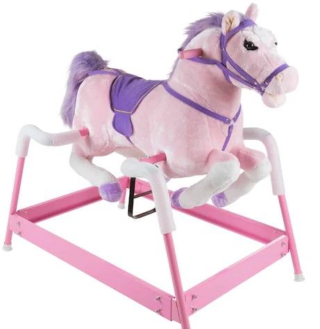 Photo 1 of **INCOMPLETE** Toy Time Pink Plush Spring Rocking Horse Ride-On
