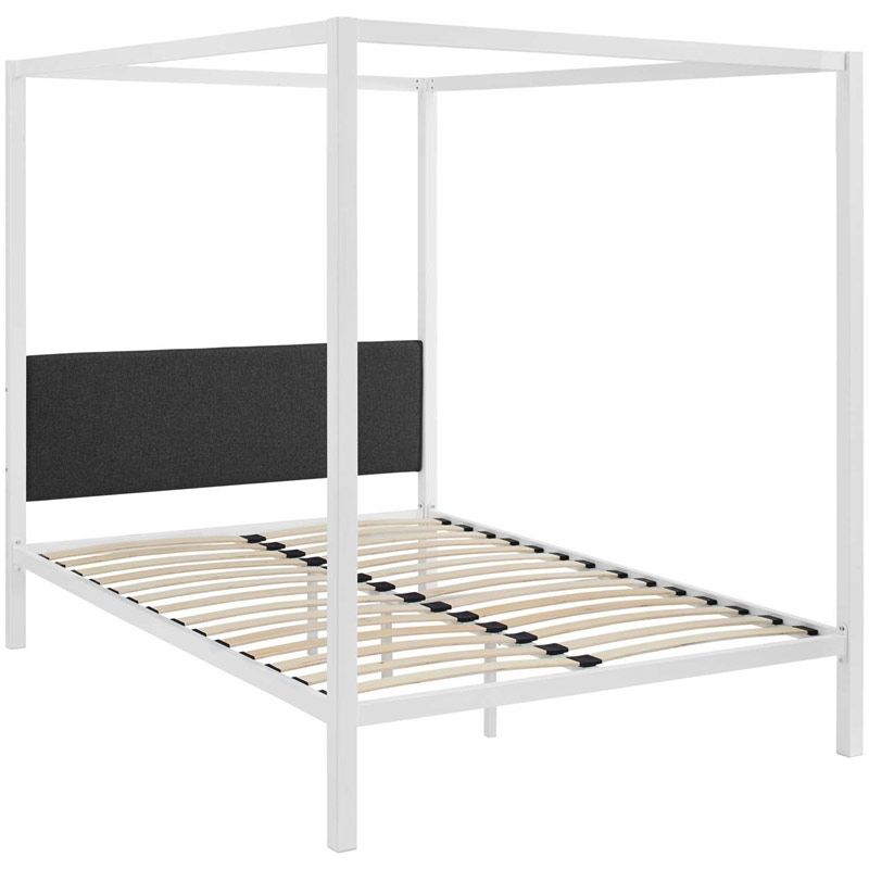 Photo 1 of ***incomplete**Modway - Raina Queen Canopy Bed Frame - MOD-5570-WHI-GRY
