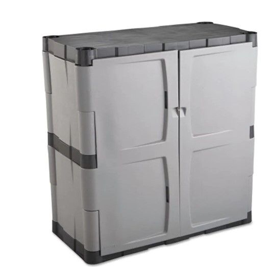 Photo 1 of **INCOMPLETE**
Resin Freestanding Garage Cabinet in Gray/black (36 in. W x 37 in. H x 18 in. D)
