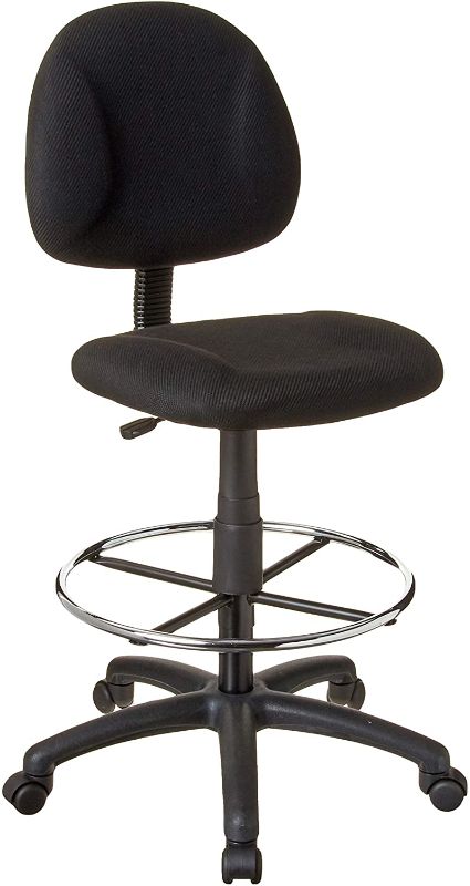 Photo 1 of **INCOMPLETE**
Boss Office Products Ergonomic Works Drafting Chair without Arms in Black

MISSING COMPARTMENTS 
