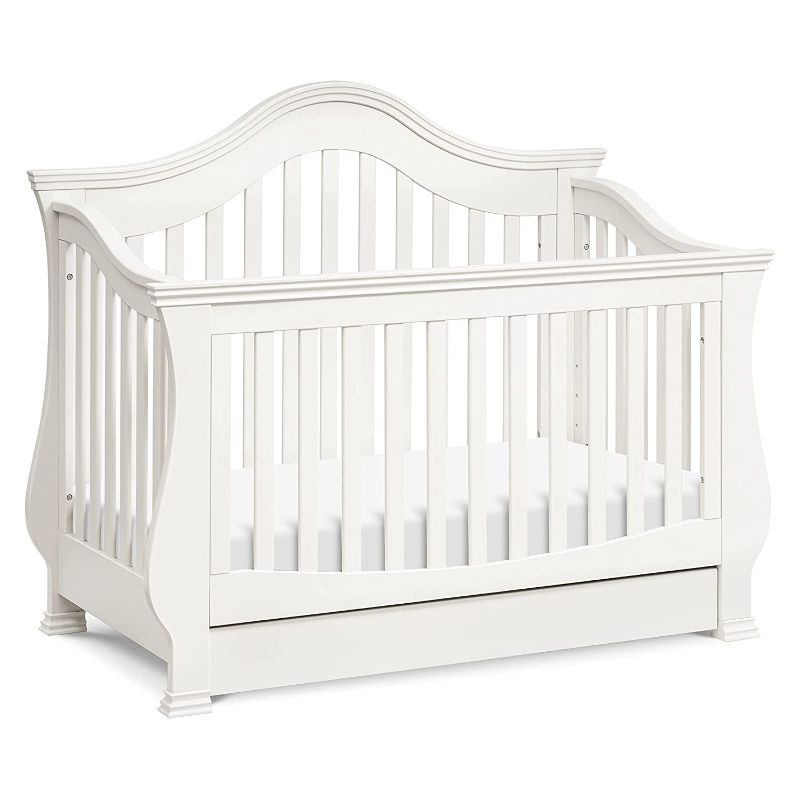 Photo 1 of Million Dollar Baby Classic Ashbury 4-in-1 Convertible Crib with Toddler Bed Conversion Kit in White, Greenguard Gold Certified
