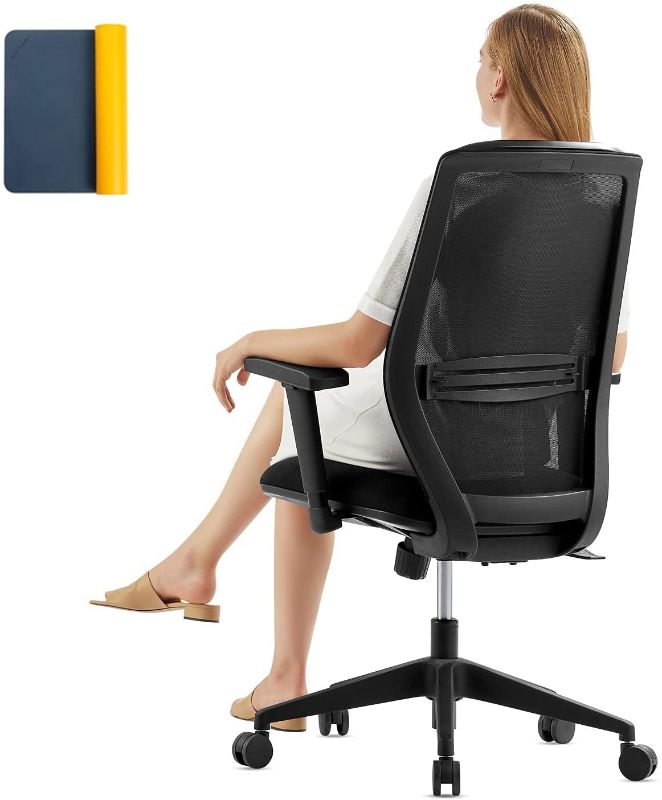 Photo 1 of Ergonomic Office Chair, High Back Office Chair with Lumbar Support, KLG TECH Black Mesh Back Big and Tall Office Chair, Height Adjustable Swivel Office Desk Chairs for Home and Office
