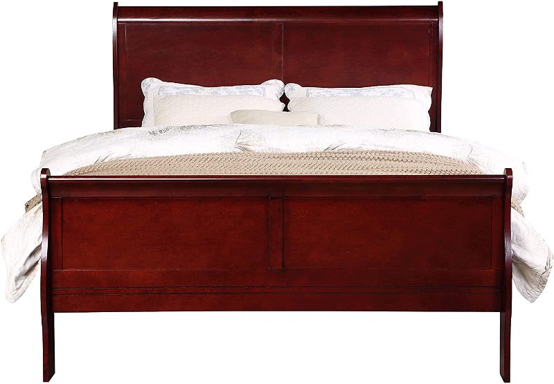 Photo 1 of **INCOMPLETE**
Versatile Queen Bed Frame Footboard and Headboard Sleigh Style in Cherry Finish
