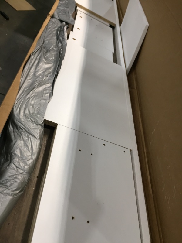 Photo 1 of **MISSING COMPONENTS**
Prepac Wall Mounted Media Console with Door, 70", White
