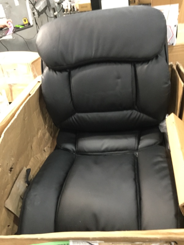 Photo 3 of **HARDWARE INCOMPLETE*
Serta Big & Tall Executive Office Chair High Back All Day Comfort Ergonomic Lumbar Support, Bonded Leather, Black
