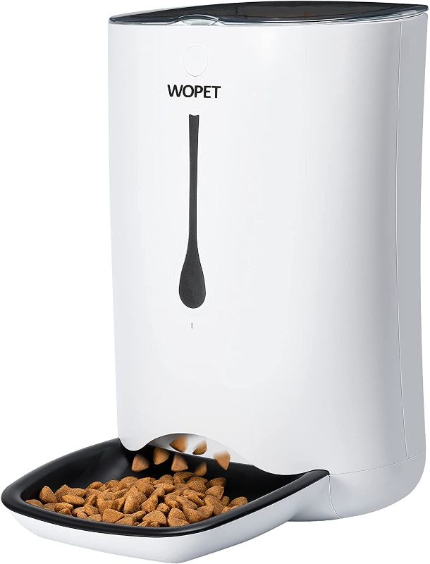 Photo 1 of WOPET Automatic Pet Feeder Food Dispenser for Cats and Dogs–Features: Distribution Alarms, Portion Control, Voice Recorder, & Programmable Timer for up to 4 Meals per Day