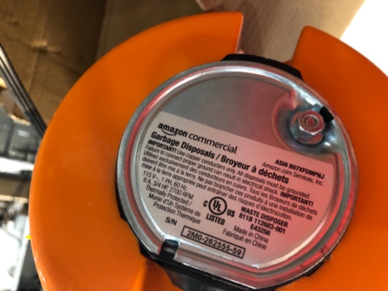 Photo 1 of AmazonCommercial Garbage Disposal with Power Cord, 3/4 HP
//previously open  