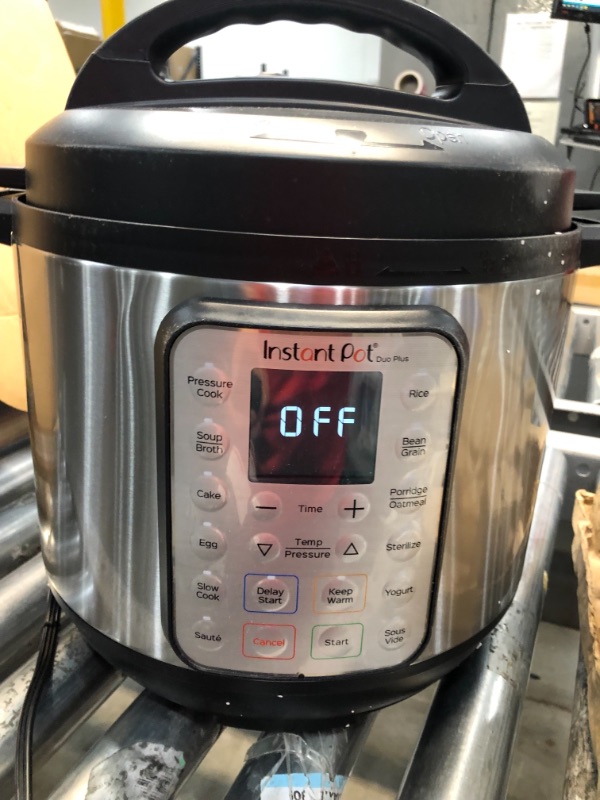 Photo 2 of Instant Pot Duo Plus 8 qt 9-in-1 Slow Cooker/Pressure Cooker
//previously open //tested power ON 