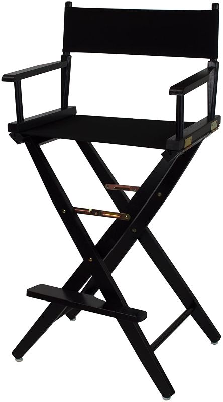 Photo 1 of American Trails Extra-Wide Premium 30" Director's Chair Black Frame with Black Canvas, Bar Height
