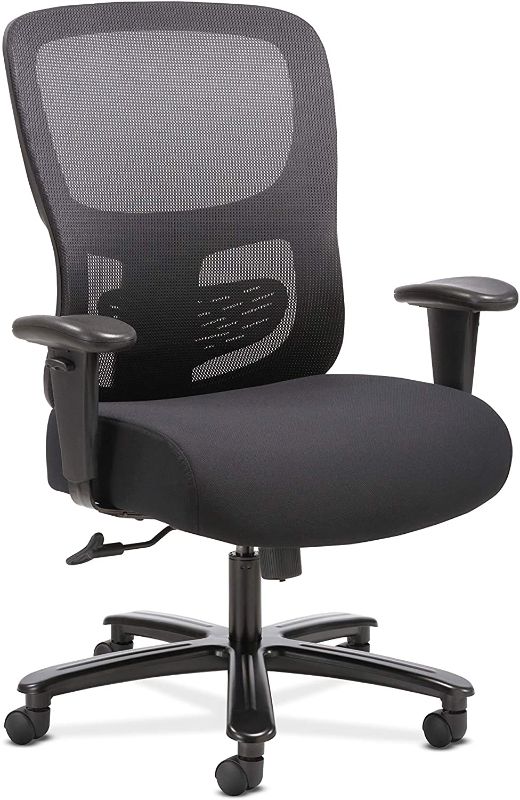 Photo 1 of HON HVST141 Task Chair, with Height Arms, Adjustable Lumbar, Black
