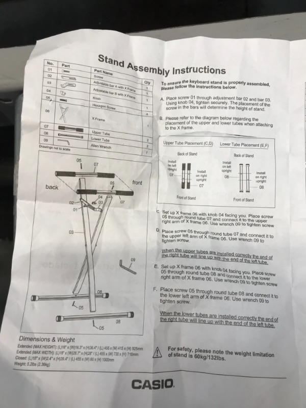 Photo 6 of Casio ARST Keyboard x Stand
//missing components //loosed hardware 