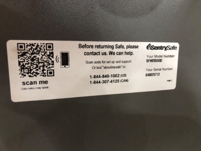 Photo 10 of SentrySafe SFW205GQC Fireproof Safe and Waterproof Safe with Dial Combination 2.05 Cubic Feet Gray/Black
//includes keys    //damaged due to shipping 