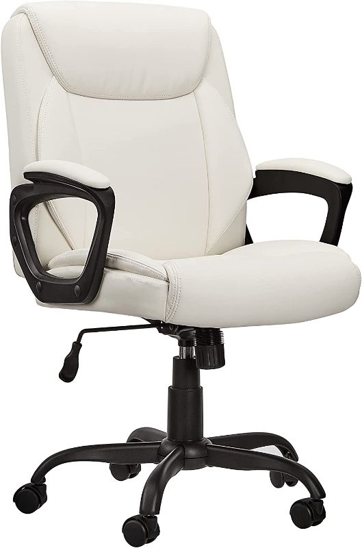 Photo 1 of Amazon Basics Classic Puresoft Padded Mid-Back Office Computer Desk Chair with Armrest - Cream
INCOMPLETE: BOX 1/2 SET