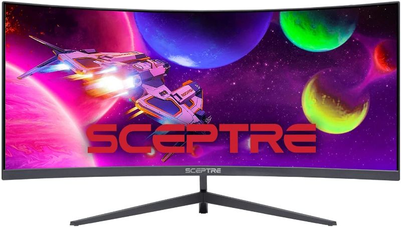 Photo 1 of Sceptre 30-inch Curved Gaming Monitor 21:9 2560x1080 Ultra Wide Ultra Slim HDMI DisplayPort up to 200Hz Build-in Speakers, Metal Black (C305B-200UN1)
(Parts Only)