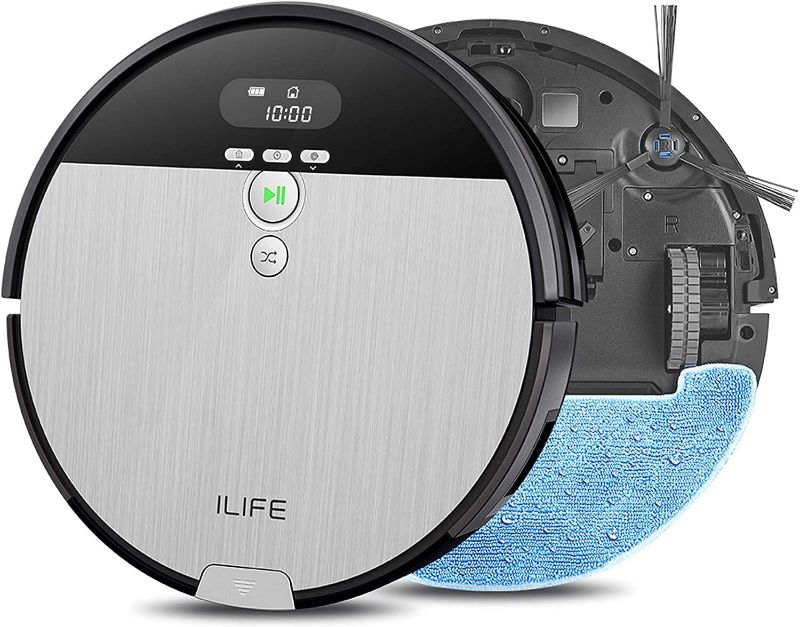 Photo 1 of ILIFE V8s, Robot Vacuum and Mop Combo, Big 750ml Dustbin, Enhanced Suction Inlet, Zigzag Cleaning Path, LCD Display, Schedule, Self-Charging Robotic Vacuum Cleaner, Ideal for Hard Floor and Pet Hair.
