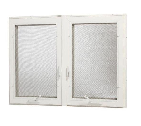 Photo 1 of 48 in. x 48 in. Vinyl Casement Window with Screen - White
