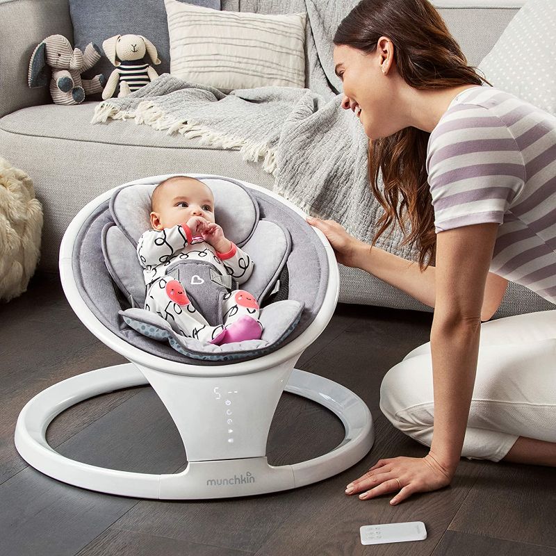 Photo 1 of Munchkin Bluetooth Enabled Lightweight Baby Swing with Natural Sway in 5 Speeds and Remote Control
