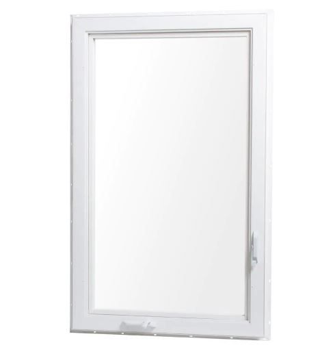 Photo 1 of 30 in. x 60 in. Left-Hand Vinyl Casement Window with Screen - White
