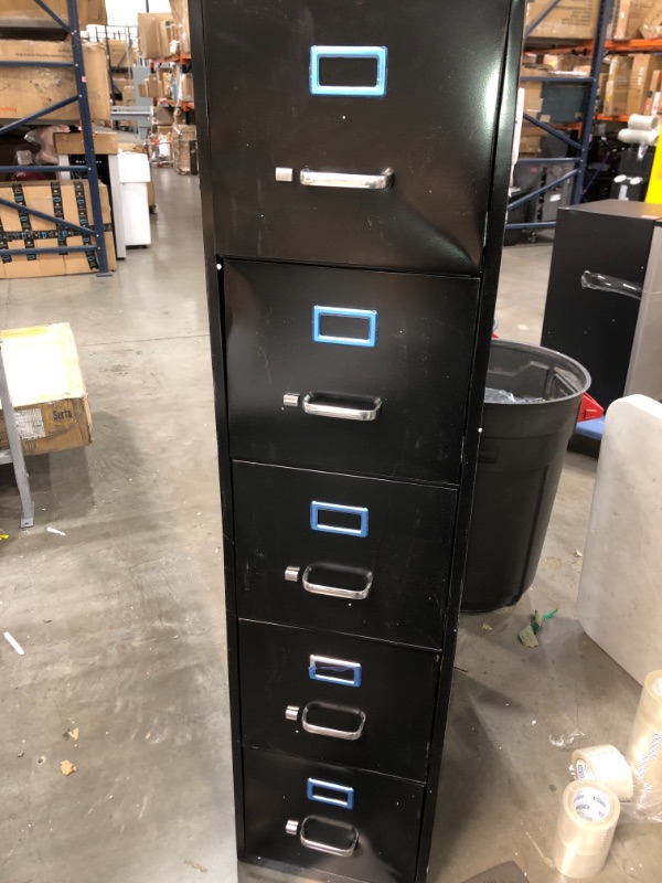 Photo 7 of Lorell Vertical File Cabinet, Black- 5 drawers 
