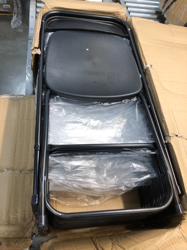 Photo 1 of Plastic Folding Chair, 800 lbs. Capacity, Black - Lot of 10

