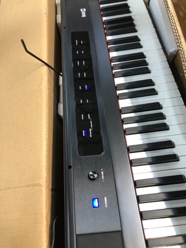 Photo 8 of RockJam 88-Key Beginner Digital Piano with Full-Size Semi-Weighted Keys, Power Supply, Simply Piano App Content & Key Note Stickers