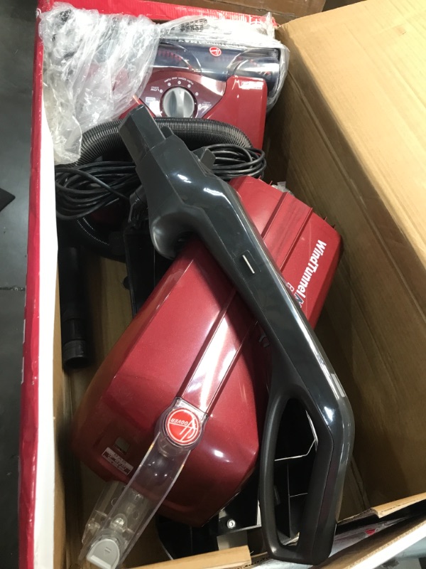 Photo 2 of Hoover WindTunnel Max Bagged Upright Vacuum Cleaner, with HEPA Media Filtration, 30ft. Power Cord, UH30600, Red
