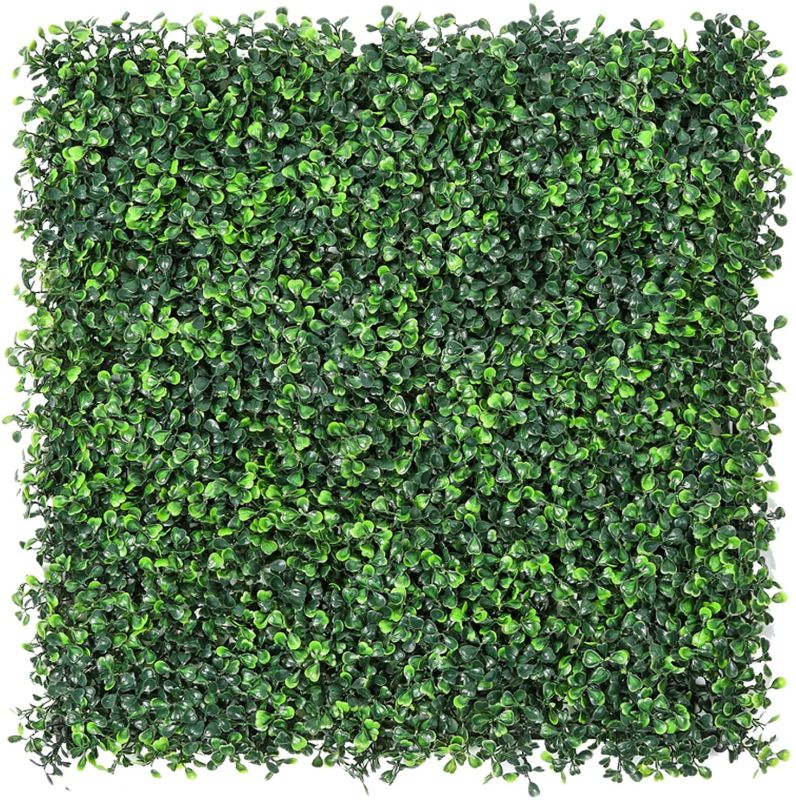 Photo 1 of 6PCS 20x20inch Artificial Boxwood Panels Topiary Hedge Plant, Privacy Hedge Screen UV Protected for Outdoor Indoor Garden Fence Backyard