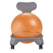 Photo 1 of Gaiam Classic Balance Ball Chair – Exercise Stability Yoga Ball Premium Ergonomic Chair for Home and Office Desk with Air Pump, Exercise Guide and Satisfaction Guarantee-orange 
